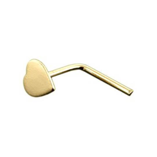 14Kt Gold  Heart Straight Nose Stud